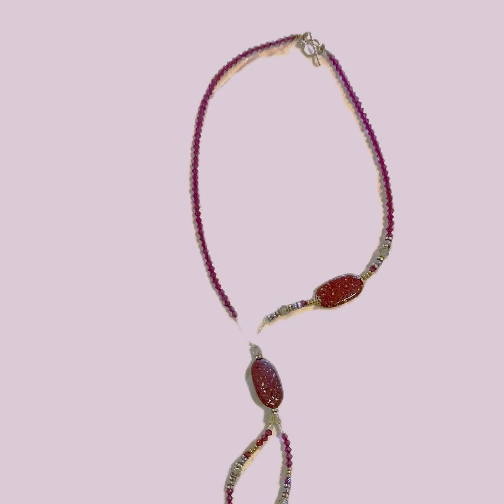 18 inch, Necklace.W/Swarovski® Beads, Drops & 3 Unknown gem stones (N0212)